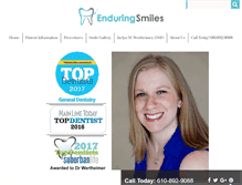 Tablet Screenshot of enduringsmilesdental.com